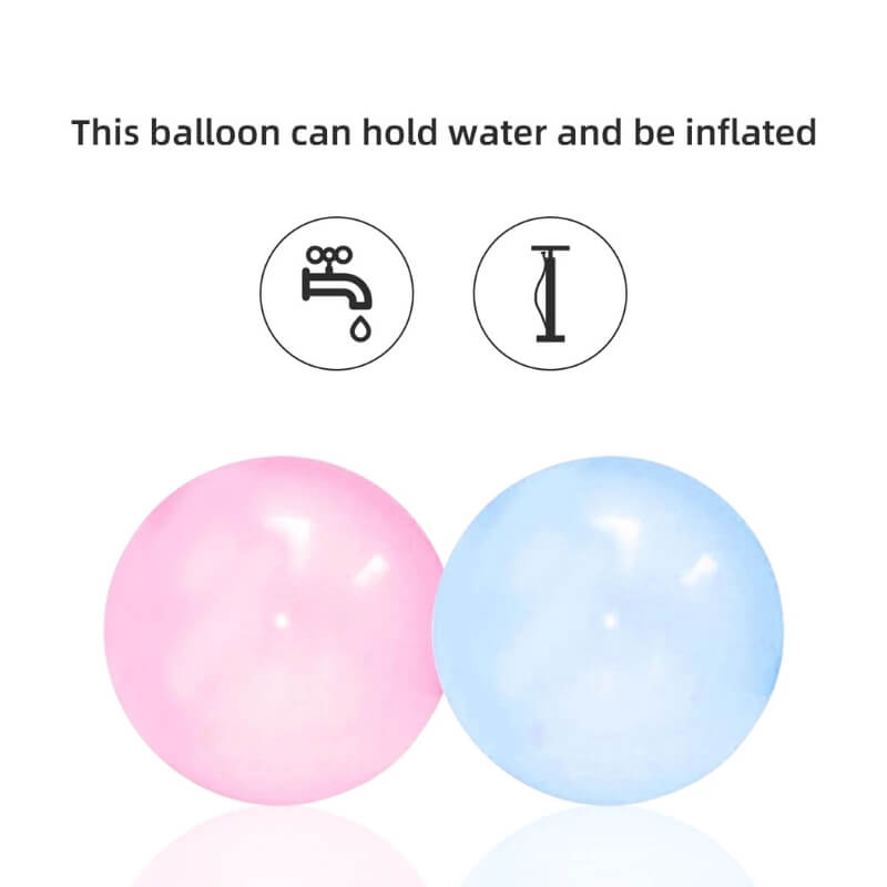 Inflatable wobble balls which can be filled with water. 