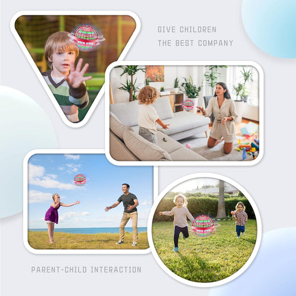 Infographic showcasing various indoor and outdoor scenarios in which Galactic Flying Spinner can be played. 