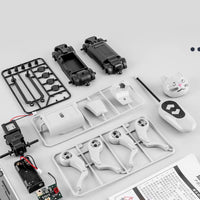 All pieces required for assembling the Smart RoboCat toy. 