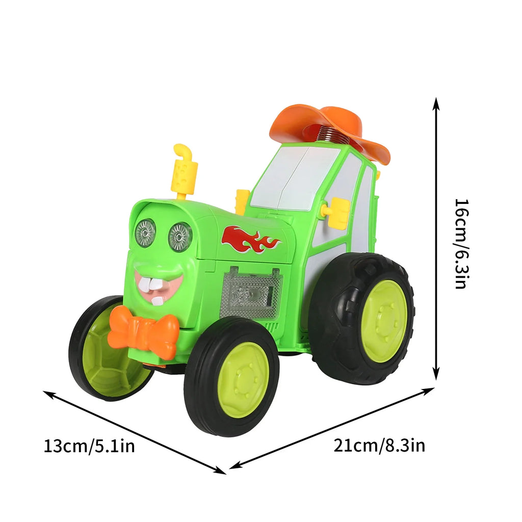 Dimensions of the Tumble Tractor toy.