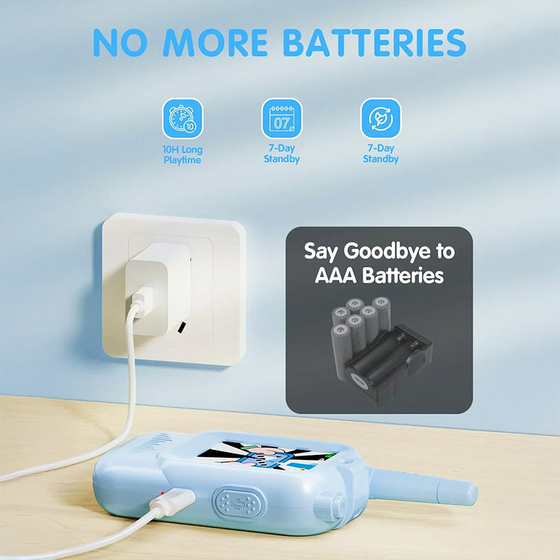Battery free and rechargeable Lookie Walkie Talkie.